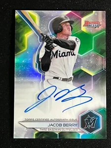 2023 Bowman's Best JACOB BERRY REFRACTOR AUTOMÁTICO MEJOR DE 2023 MIAMI MARLINS B23-JB - Imagen 1 de 2
