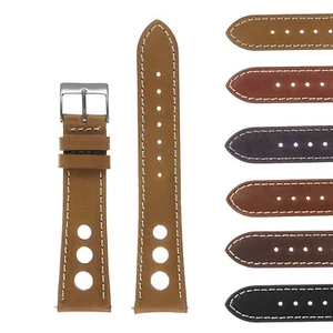 DASSARI Vintage Leather Quick Release GT Rally Racing Mens Watch Band Strap - Picture 1 of 22