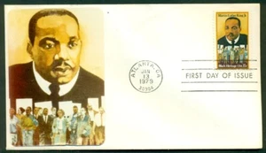 MARTIN LUTHER KING JR FDC con réplica de foto real colocada - Imagen 1 de 1