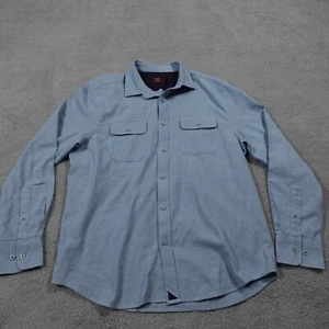 UNTUCKit Camicia Uomo Manica Lunga con Bottoni GRANDE Regular Fit Chambray W Neps Blu - Foto 1 di 12