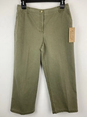 Pantalones cortos Peck & Peck Weekend talla 12 verde oliva tiro alto para mujer nuevos con etiquetas Foto 1 de 4