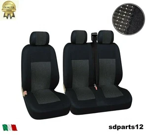 Citroen Jumpy Jumper Copri Sedili Coprisedili Neri 2+1 Tessuto - Foto 1 di 5
