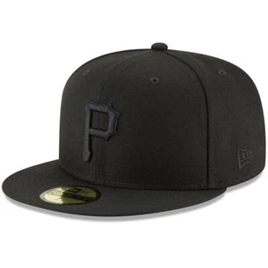 Pittsburgh Pirates New Era 5950 Fitted Hat - Black/Black - Picture 1 of 1