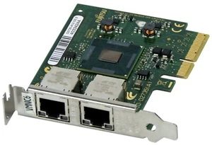 Network Card Fujitsu D2735-A12 Dual Port Gigabit Adapter Pcie X4 Low Profile - Picture 1 of 2