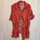 Vintage Blouse Womens Shirt Top Size 20 Red Smart Work Boho Ladies Office