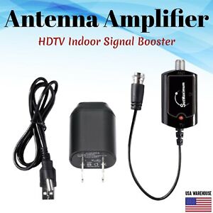 HDTV Antenna Amplifier Signal Booster TV High Gain Channel Boost Indoor VHF UHF