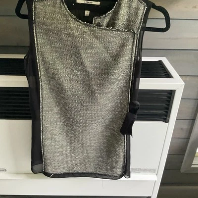 J BRAND Tie Side  Blend Vest Color Silver/ Black  Size S - Image 1 of 4