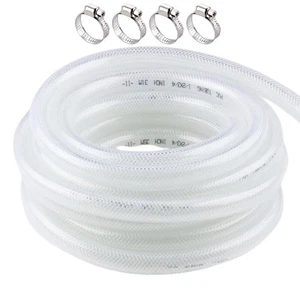 Hochdruck geflochten klar flexibel PVC Schlauch 1/2" ID x 3/4" OD - 25 Fuß Hea... - Bild 1 von 6
