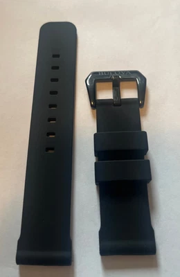 Bulova 98B308 98B127 Para hombres Marine Star Banda de Goma Negra Banda de Hebilla Ancha Negra Foto 1 de 4