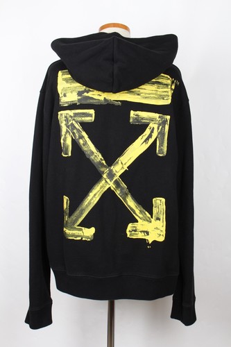 OFF WHITE Felpa con cappuccio slim freccia bianco sporco manica lunga XL 105 12885145