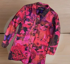 Desigual Dress Button Front Long Sleeve Owl Rabbit Ladybug Girls Sz 7/8 - Picture 1 of 10