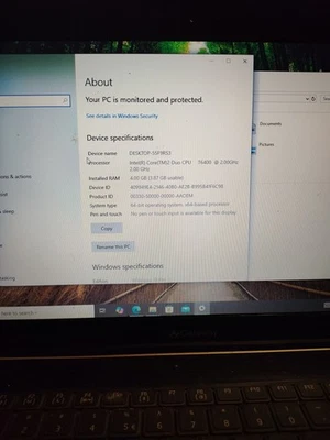 Notebook Gateway Preto Cor Marrom 15" Windows 10-Modelo #MD7881u Carregador Incluído - Imagem 1 de 4