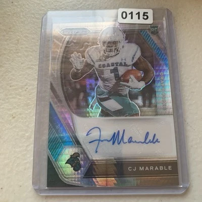 2021 Prizm Draft Picks CJ MARABLE RC Prizm Hyper Autograph Chicago Bears DPA-CJM - Image 1 of 2