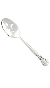 Oneida ALEXIS Stainless Deluxe Glossy Bow Silverware Slotted Serving Spoon - Picture 1 of 1