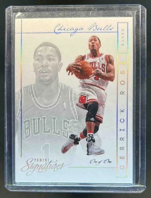 2013-14 Panini Signatures Derrick Rose Platinum #1/1 Bulls Foto 1 de 2