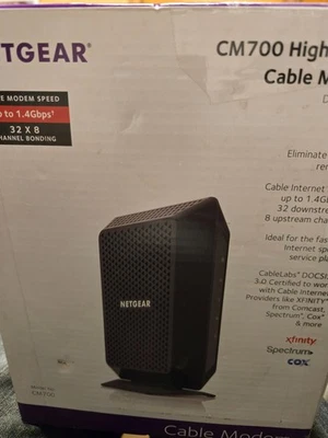 NETGEAR CM700 High Speed Cable Modem CM700-100NAS 1.4Gbps DOCSIS 3.0 - Image 1 of 2