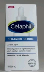 CETAPHIL Ceramide Serum tutti i tipi di pelle Ceramide CICA & Allantoina 1 oncia NUOVO in scatola - Foto 1 di 1
