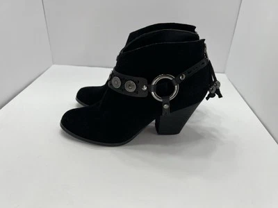 YellowBox Mandy Black Ankle Cowboy Boots 7.5 Women’s Western Boho Chic Concho - Image 1 of 4