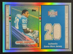 2001 Topps Archives Reserve 83T BARRY SANDERS RC REFRACTOR GAME WORN RELIC SSP - Picture 1 of 12