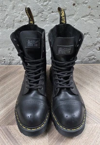 Dr. Doc Martens 10966 Air Wair Stahlkappe Schwarz Stiefel Herren 9 Damen 10 Combat Punk - Bild 1 von 11
