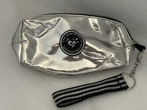 Justice Silver Cosmetic Makeup Bag "The Revolution Is Loving Yourself" 3"x6" - Picture 1 of 3