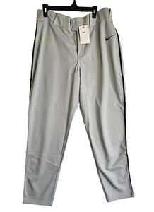 NIKE Vapor Select Piped Baseball Pants Mens XL Grey Navy Blue Piping - Picture 1 of 15