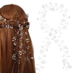 Pearl Headband Hair Jewelry Vines Miss Mother Bride Bridesmaid's Accessory - Bild 1 von 12