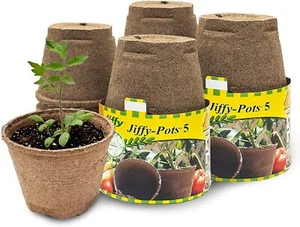 Jiffy 5 inch seed starting Peat pots Pack of 6 easy transplant Super Fast Ship - Picture 1 of 5
