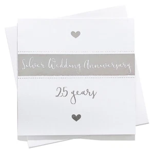 Silver 25th Wedding Anniversary Invitations Party Card Invites Envelopes Foil - Picture 1 of 4