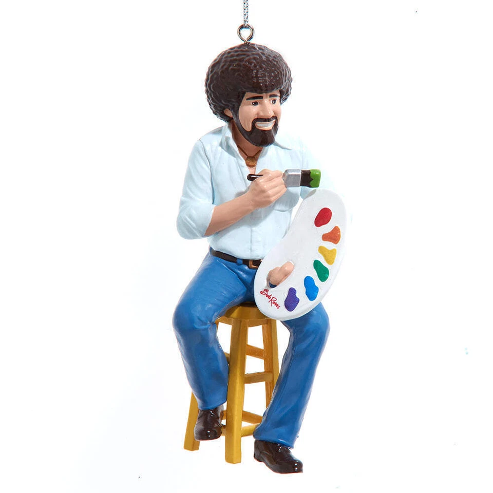 Adorno de pintura en taburete Bob Ross 4" Foto 1 de 1