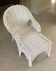 White Wicker Doll Chaise Lounge (Fits Amgirl Doll);13" Long X 7+"Wide X 11"High