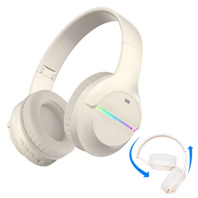 Wireless Headphones Bluetooth Noise Cancelling Stereo Earphones Over Ear Headset - Image 1 of 4
