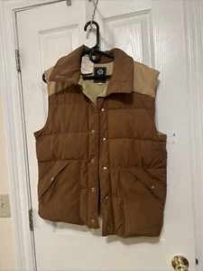 Alpine Designs Boulder Colorado Duck Down Puffer Vest Brown Tan Vintage! - Picture 1 of 13