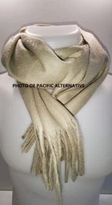 Echarpe Beige a frange pour Homme mixte 30x160 cachemire scarf schal NEUF - Imagen 1 de 2