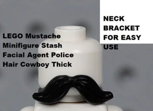 LEGO Minifigure Mustache Stash Moustache Facial Agent Police Hair Cowboy Thick - Picture 1 of 1