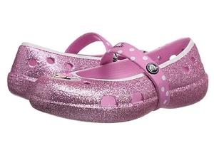 CROCS 202694-6I2 KEELEY MINNIE GLITTERFLAT Yth ́s (M) Carn Croslite Slipper Clog - Bild 1 von 7