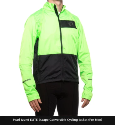 Pearl Izumi Elite Escape Convertible Cycling Bike Jacket Screaming Green X-Small - Image 1 of 3