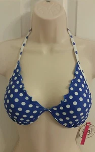 NUEVO CON ETIQUETAS - Top de bikini para mujer junior SO azul/blanco lunares - Talla XS - Imagen 1 de 12