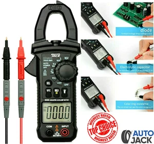 Digital Clamp Meter AC/DC Current Voltage Multimeter Tester Flashlight Autojack - Picture 1 of 9