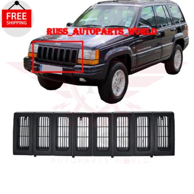 New Front Grille Assembly Black Fits 1993-1995 Jeep Grand Cherokee CH1200142 - Image 1 of 4
