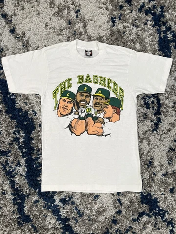 Vtg Screen Stars The Bashers Caricature 80's T Shirt MLB Oakland Athletics Sz M Cover