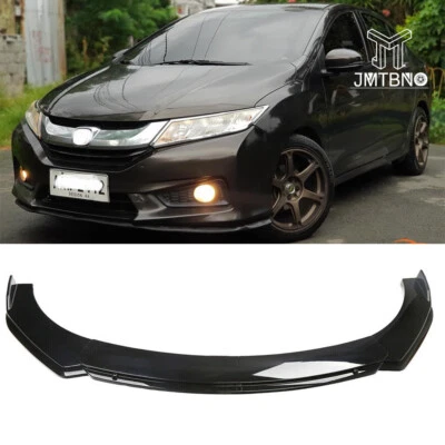 Kit de carrocería de alerón divisor de labios parachoques delantero negro brillante para Honda City 2010-2022 Foto 1 de 4