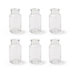 6er Set kleine Vasen je 14cm  aus Glas Hochzeit Geburtstag Feiern Flaschen Deko - Bild 1 von 2