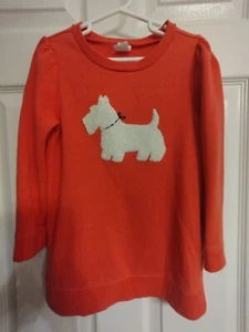 GAP Holiday Dress Fuzzy Scottie Dog Long Sleeves Girl's Size 5 - Picture 1 of 11