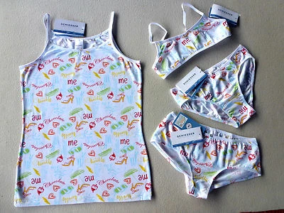 SCHIESSER Mädchen Trägertop BH Bra Rio-Slip Pants Slips128-176 Unterwäsche NEU