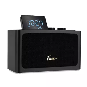 Fuse Zide schwarz Vintage Radiowecker Lautsprecher mit Bluetooth & LCD Bildschirm - Bild 1 von 6