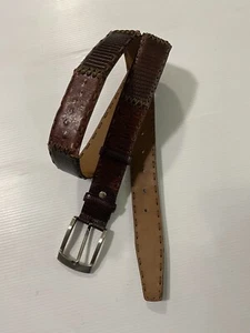 Code Azure Mens Leather Belt Size 36 Brown Made In Italy - Picture 1 of 11