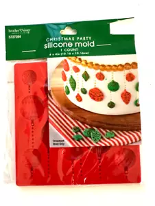 Christmas Silicone Fondant Candy Ornament Mold Gum Paste Cake Decorating - Picture 1 of 1