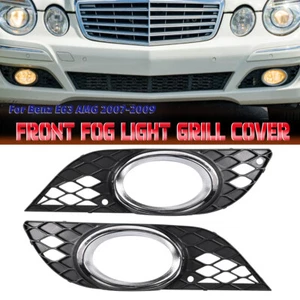 LH+RH Front Bumper Fog Light Cover Grill Trim For Benz E320 E350 E550 E63 07-09 - Foto 1 di 11