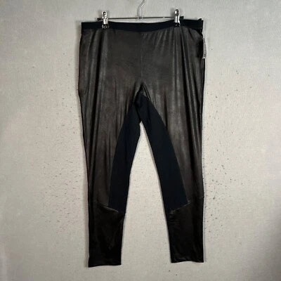 Express Womens Faux Leather & Ponte Panel Leggings Black Size Large - Image 1 of 4